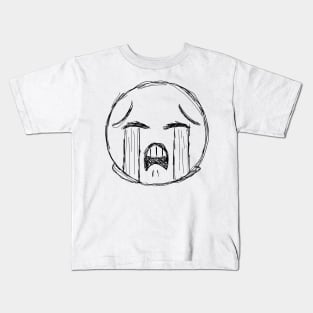 Dark and Gritty Loudly Uncontrollably Crying Emoji Face Kids T-Shirt